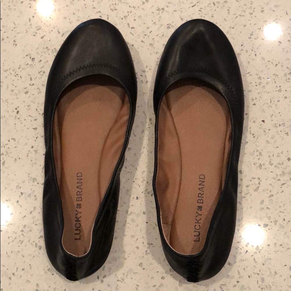 Lucky Brand brand new black leather flats